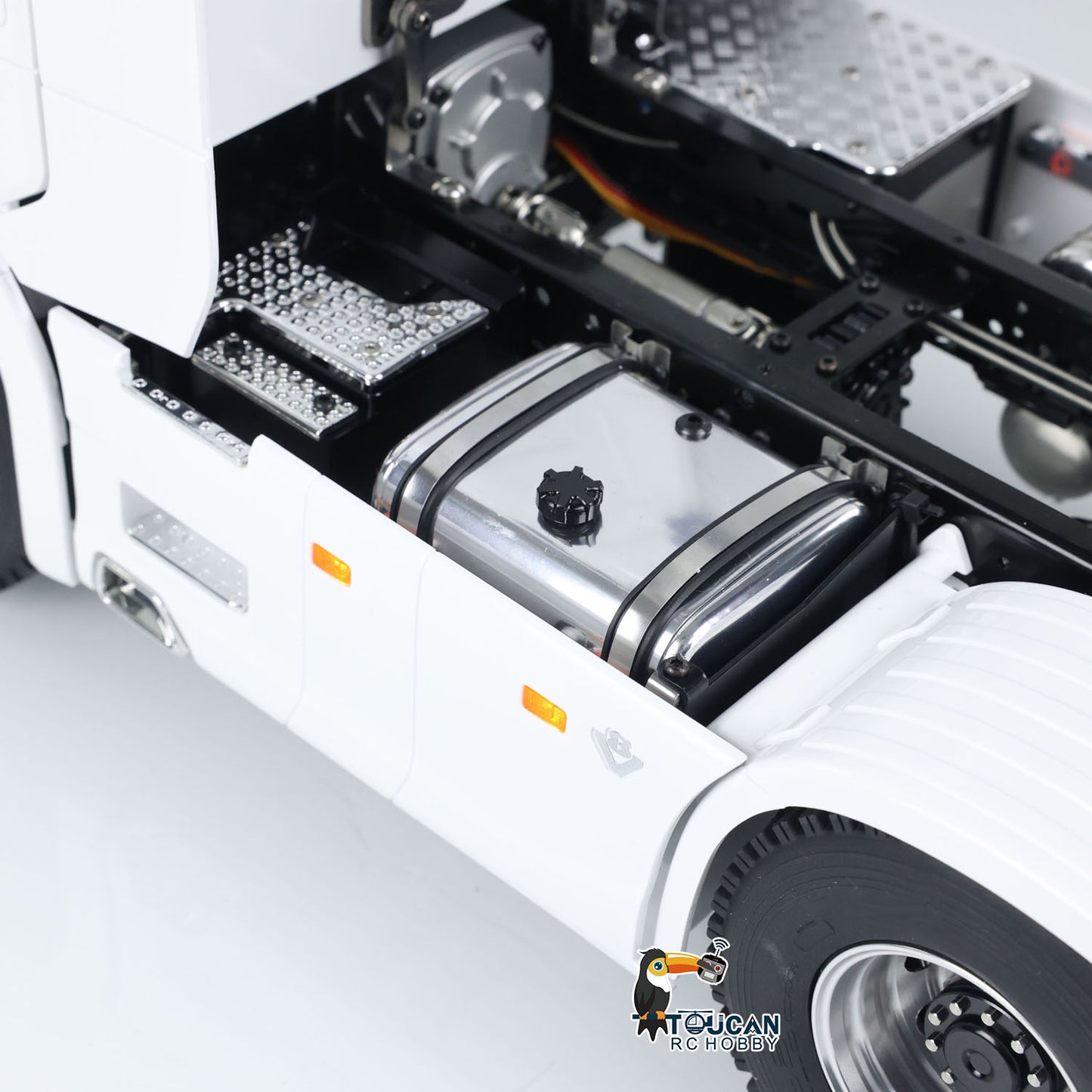 TOUCAN RC HOBBY MD 1/14 6x6 Metal RC Tractor Truck 770S Remote Control Car Model 2 Speed Transmission Metal Chassis FlySky ST8 CNC Differential Lock Axles Sound Light Motor Servo ESC