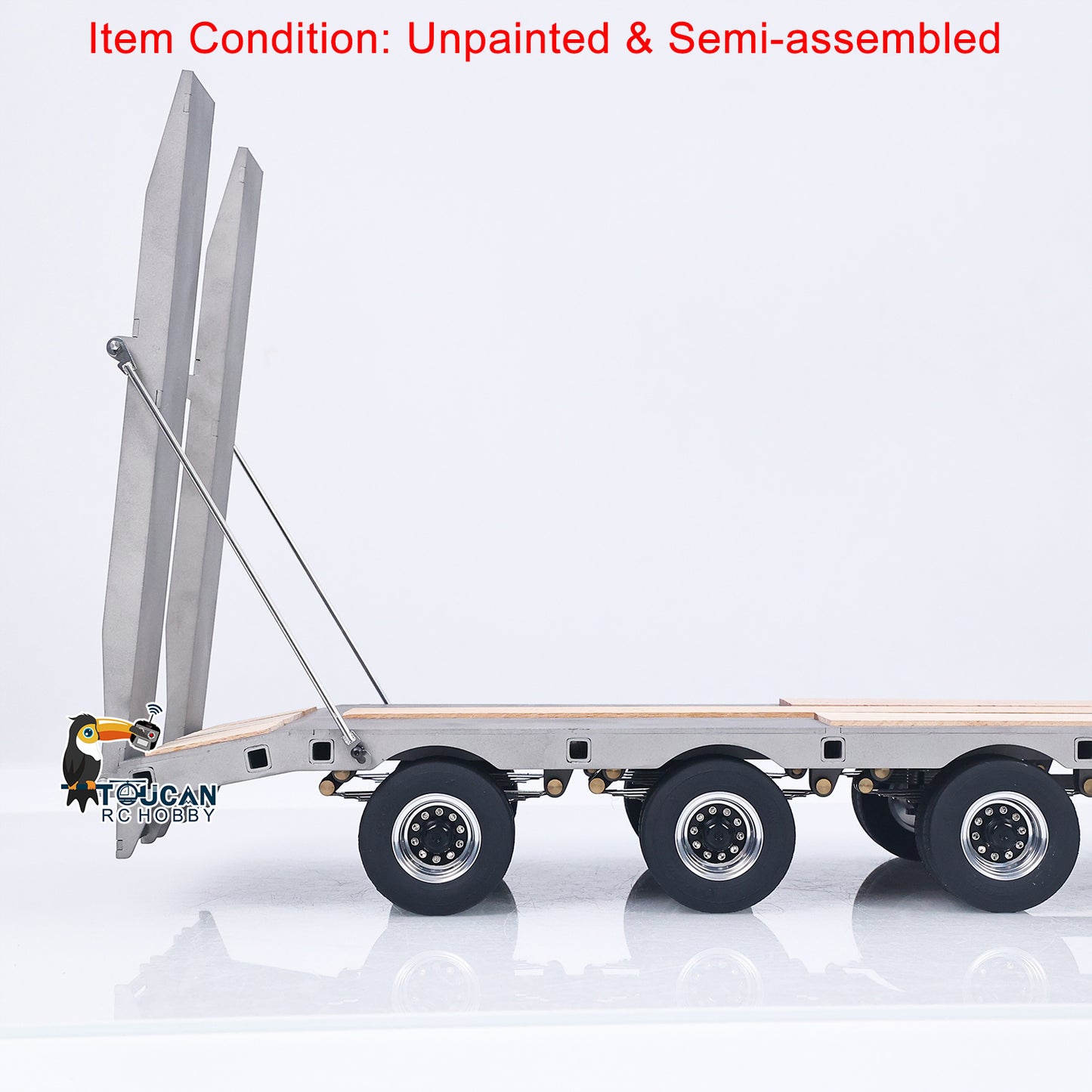LESU 1/14 Metal RC Flatbed Trailer Transport Vehicle for RC Tractor Truck Model Remote Control Construction Enthusiasts