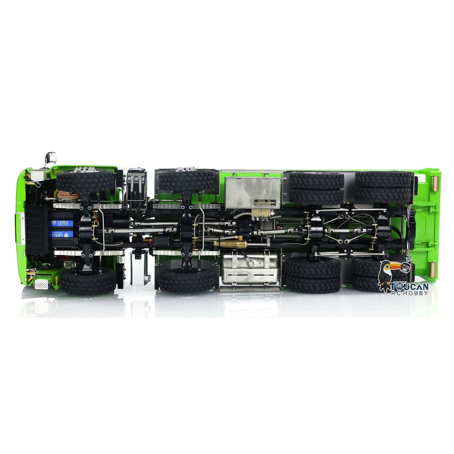 LESU TGS 1/14 RC Hydraulic Roll On Off Dump Truck 8x8 Metal Chassis Dumper Differential Lock EDS Axles 2Speed Gearbox Model Car