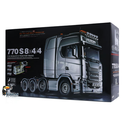 IN STOCK 1/14 8X4 770S 56371 RC Tractor Truck Radio Control Car Simulation Unassembled Unpainted Model Kit 3-speed Gearbox Motor