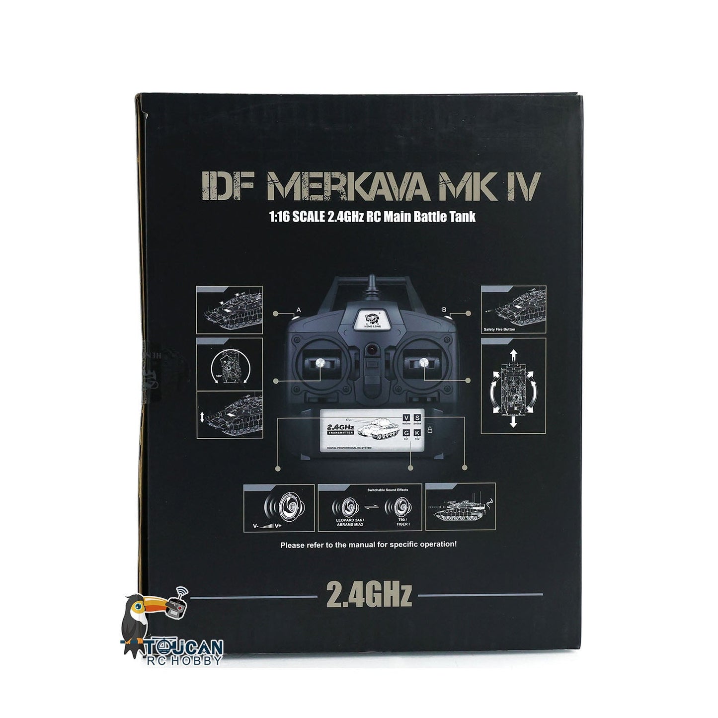 In Stock Heng Long 1/16 RC Battle Tank IDF Merkava MK IV 3958 Turret 360 Degree Rotating Barrel Recoil Radio Controlled Model