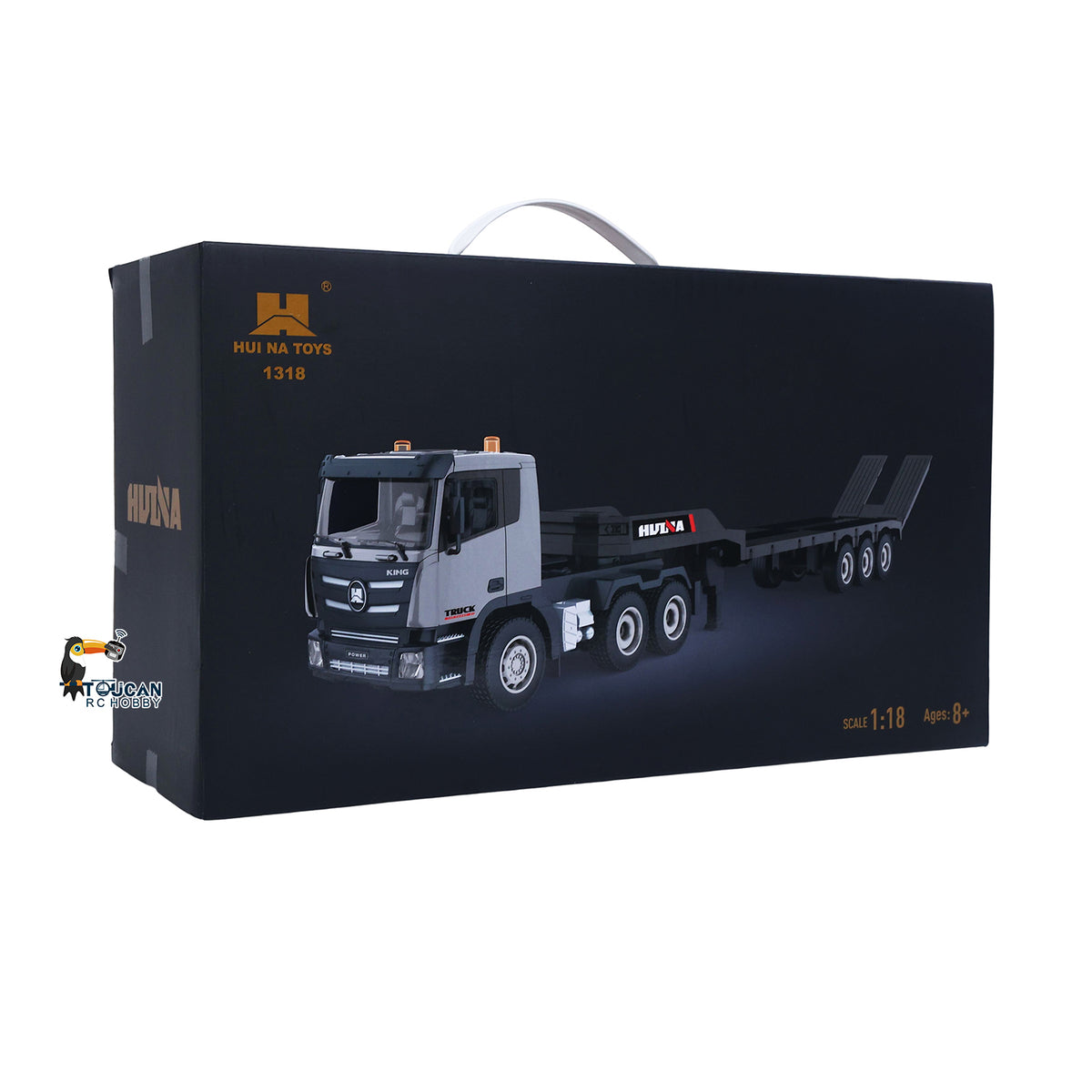 TOUCAN RC HOBBY Huina 1318 1/18 RC Tractor Truck 9CH Remote Control Cars with Flatbed Trailer