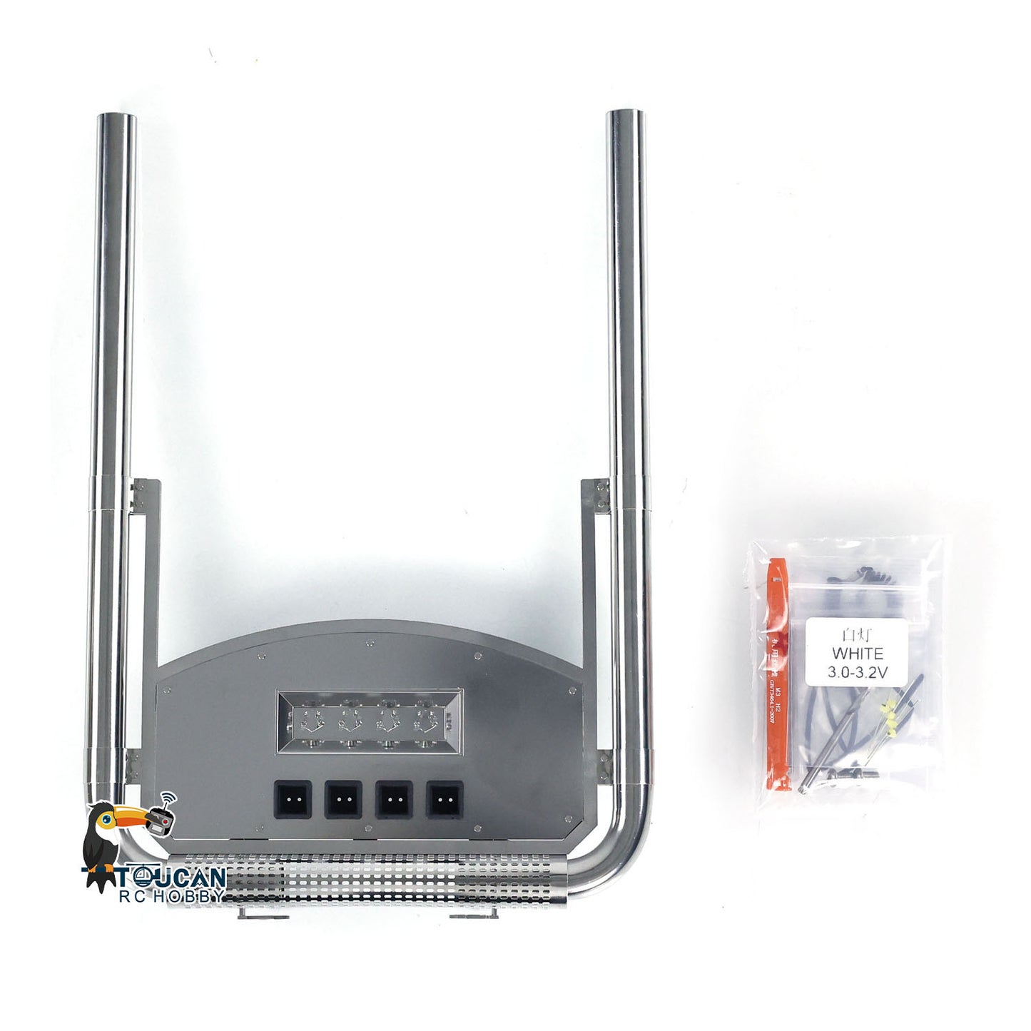 ScaleClub Metal V-shape Exhaust Pipe for 1/14 RC Tractor Truck Chassis Car Model Parts R73 R62 R47 DIY Parts