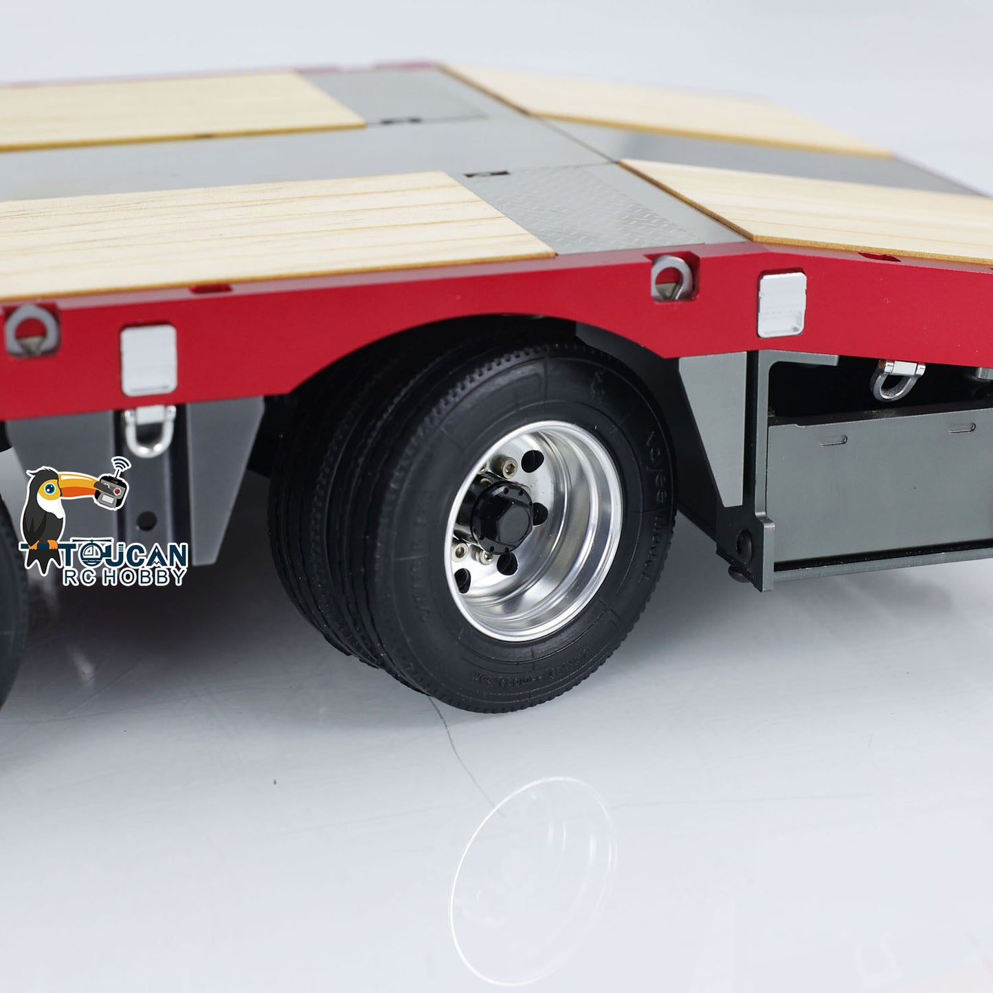 1/14 3 Axles Metal Trailer Extendible Trailers for RC Tractor Truck Car Models Assembled and Painted 103x20x8cm