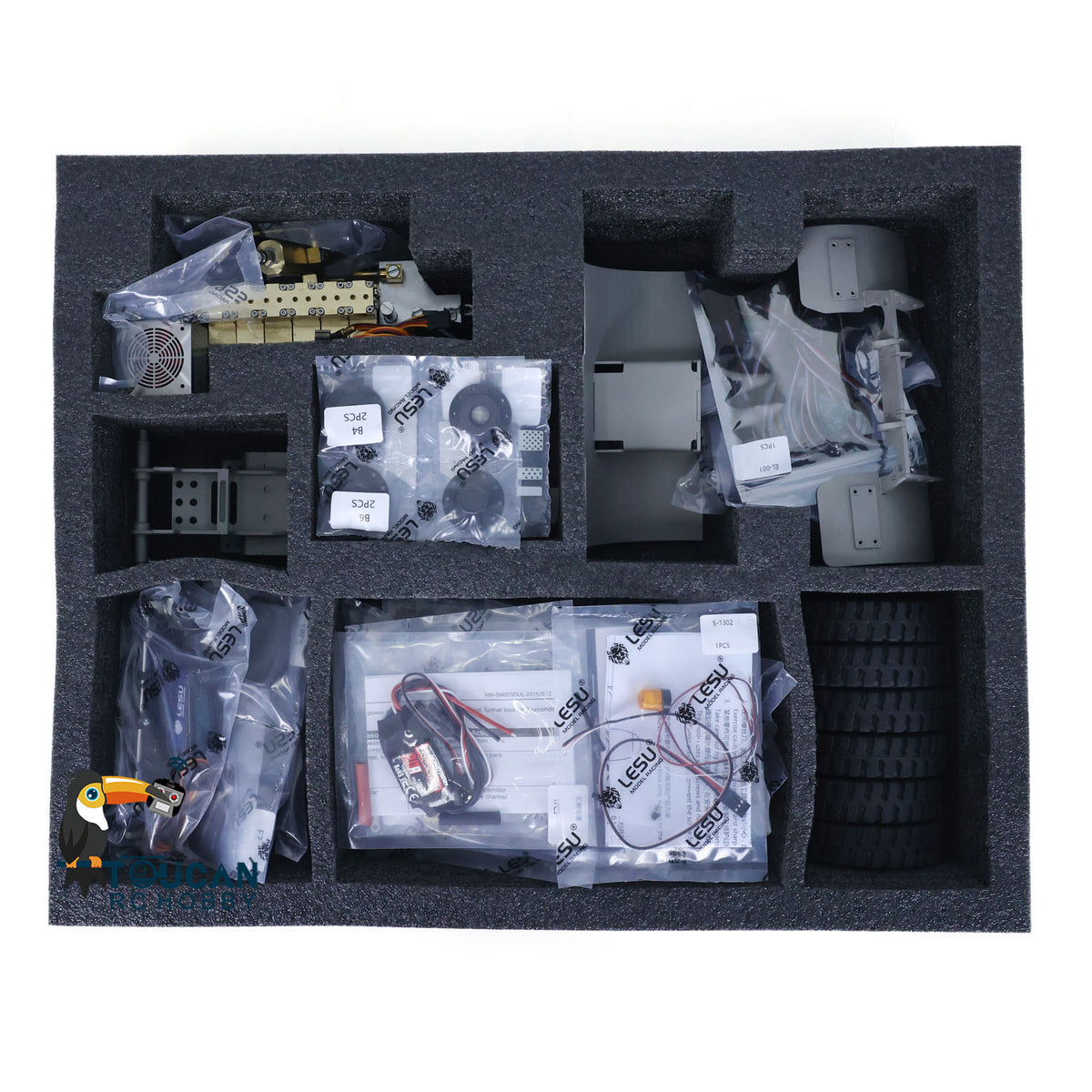 TOUCAN RC HOBBY LESU 1/14 Metal RC Hydraulic forklift Remote Control Painted Model Aoue-LD160S ESC Motor Servo 6CH Reversing Valve