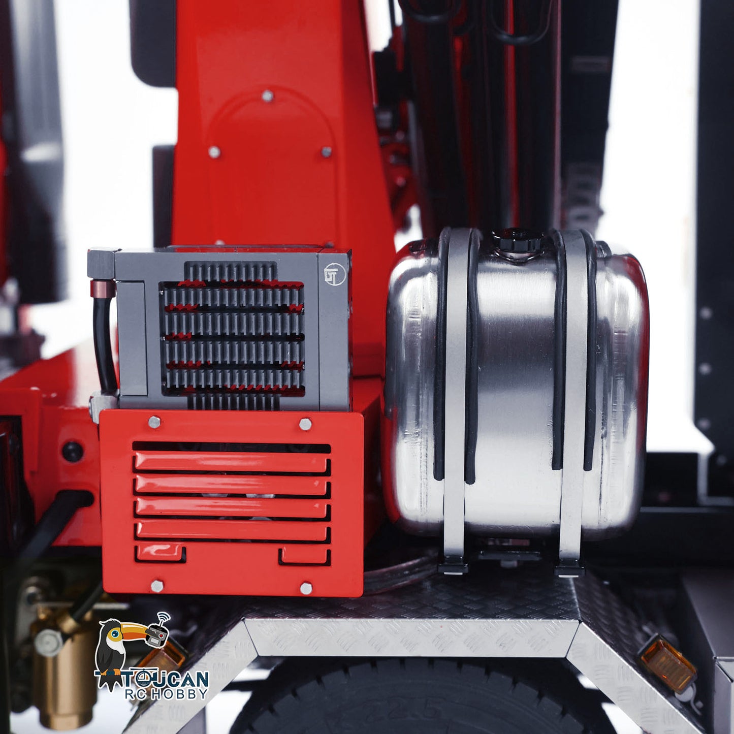 1/14 10x10 RC Hydraulic Crane Dump Truck Radio Control Full Dumper Lorry with U-shaped Short High Standard Bucket Timber Flatbed