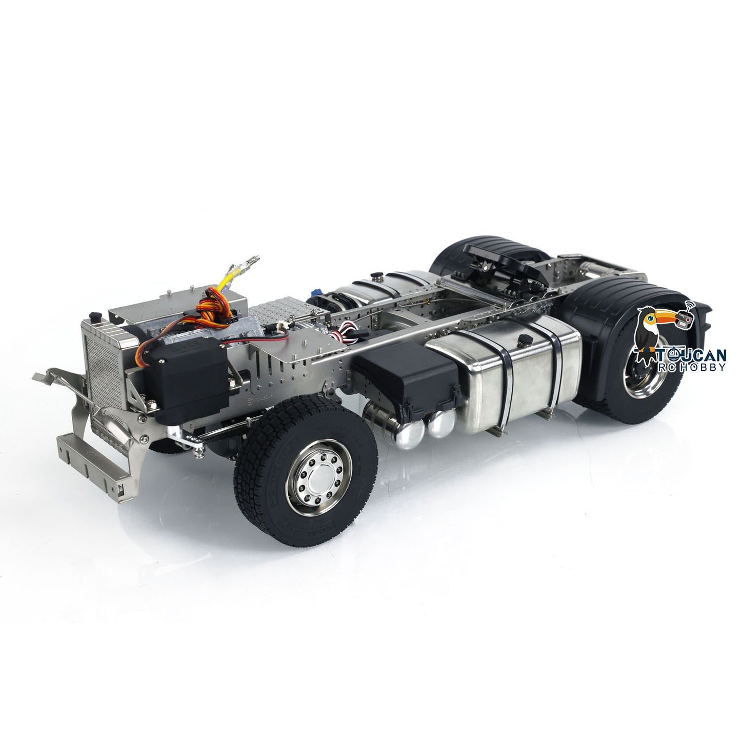 In Stock 4x4 1/14 Scale Metal Chassis DIY Parts for RC Tractor Truck R620 R730 Remote Controlled DIY Car Model 3-Speed Transmission