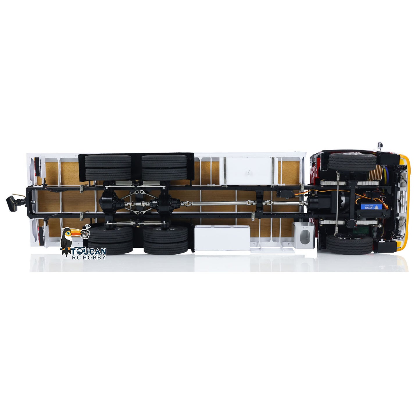 Customized LESU 1/14 6*4 RC Timber Truck RTR Metal Remote Control Flatbed Lorry Trailer Car Painted Assembled Hobby Model Sound Light System