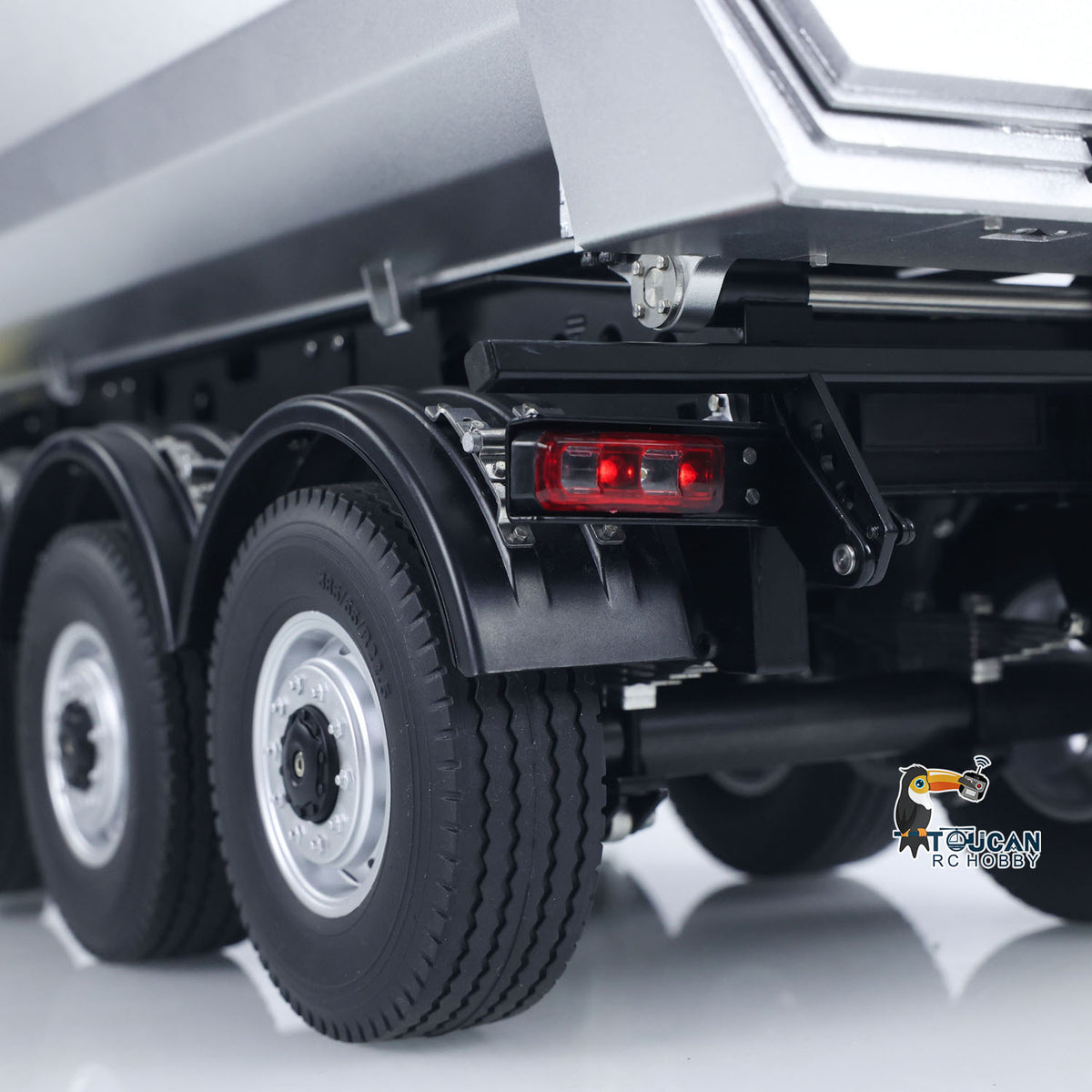 TOUCAN RC HOBBY Kabolite Metal 1/14 4X4 RC Tractor Truck 3Axles Electric Lifting Dump Trailer 5801 RTR Remote Control Emulated Car Hobby Model 2-speed Transmission Battery Light Sound
