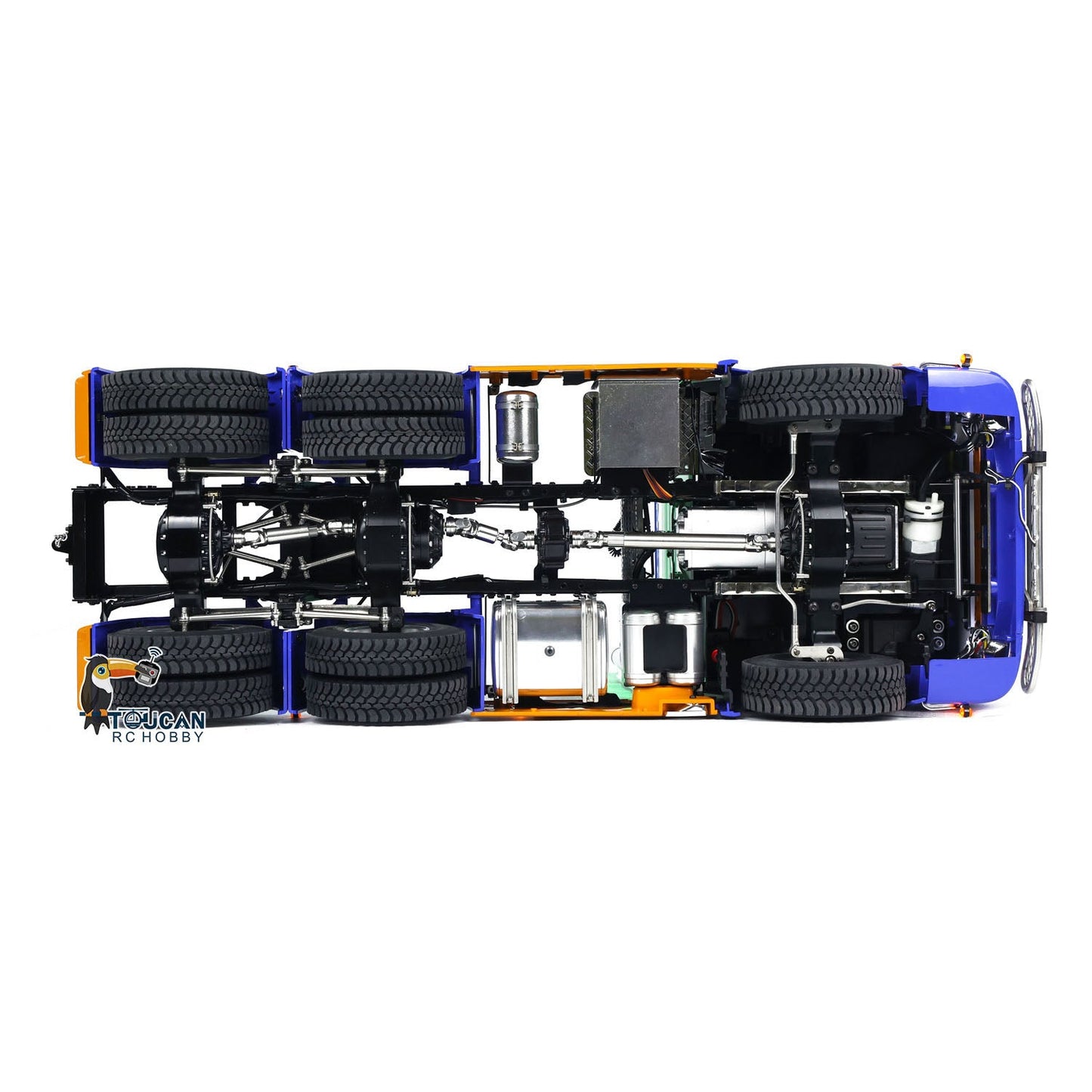 Metal 6x6 1/14 Scale Remote Control Tractor RC Truck 2-speed Gearbox ST8 Radio Sound Light