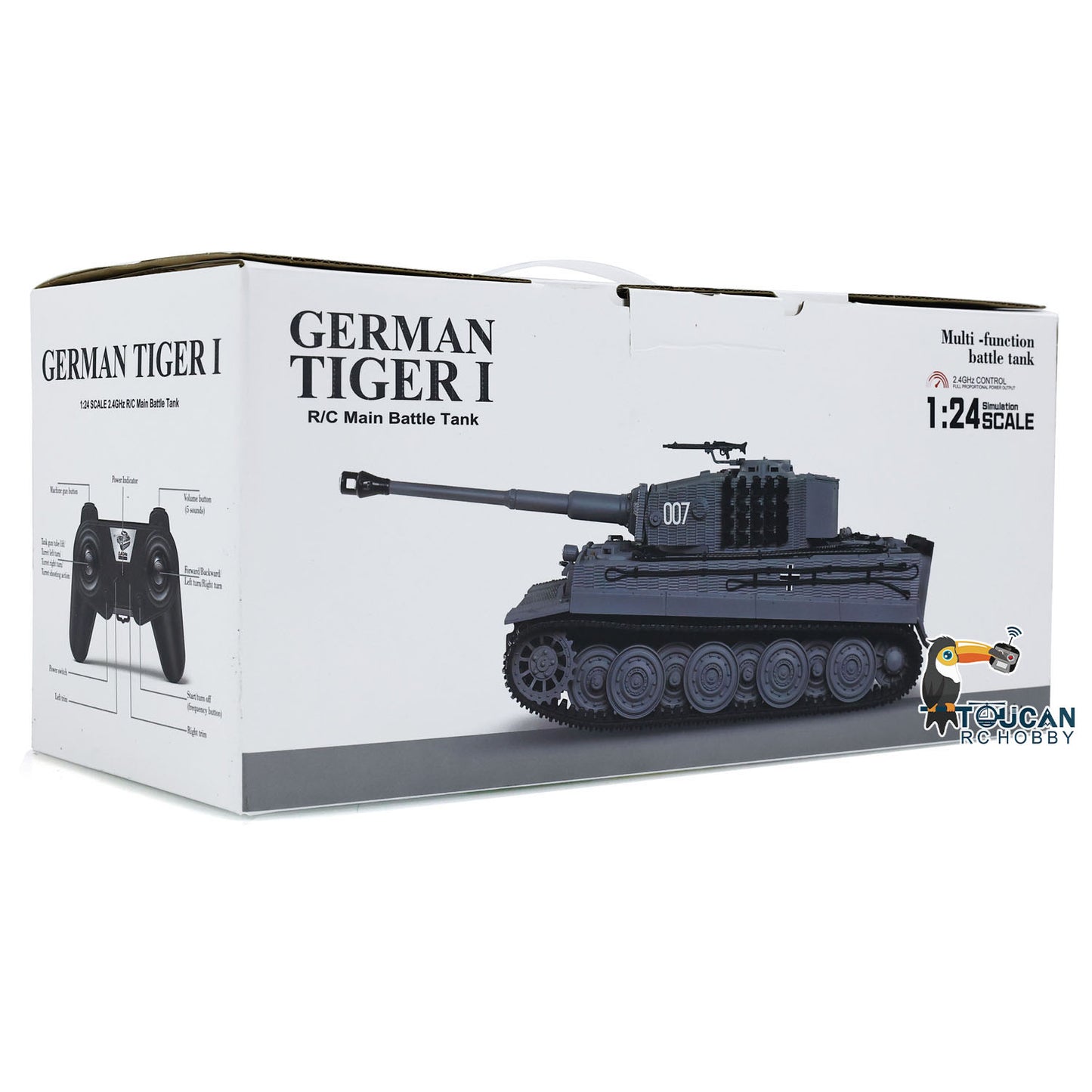 In Stock Taigen 1/24 217 007 RC Battle Tank Tiger I Remote Control Military Tanks Armored Panzer Infrared Combat USB Assembled Painted
