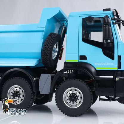IN STOCK Metal 1/14 8x8 Hydraulic RC Dump Truck Remote Control Tipper Cars Assembled and Painted Snow Blade 2-speed Transmission