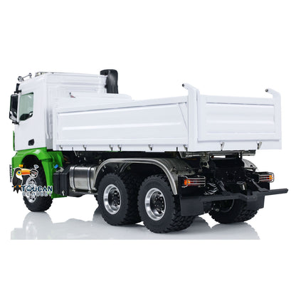 LESU Metal 1/14 6x6 3-way RC Hydraulic Dump Remote Control Tipper Truck Construction Cars Simulation Model RTR