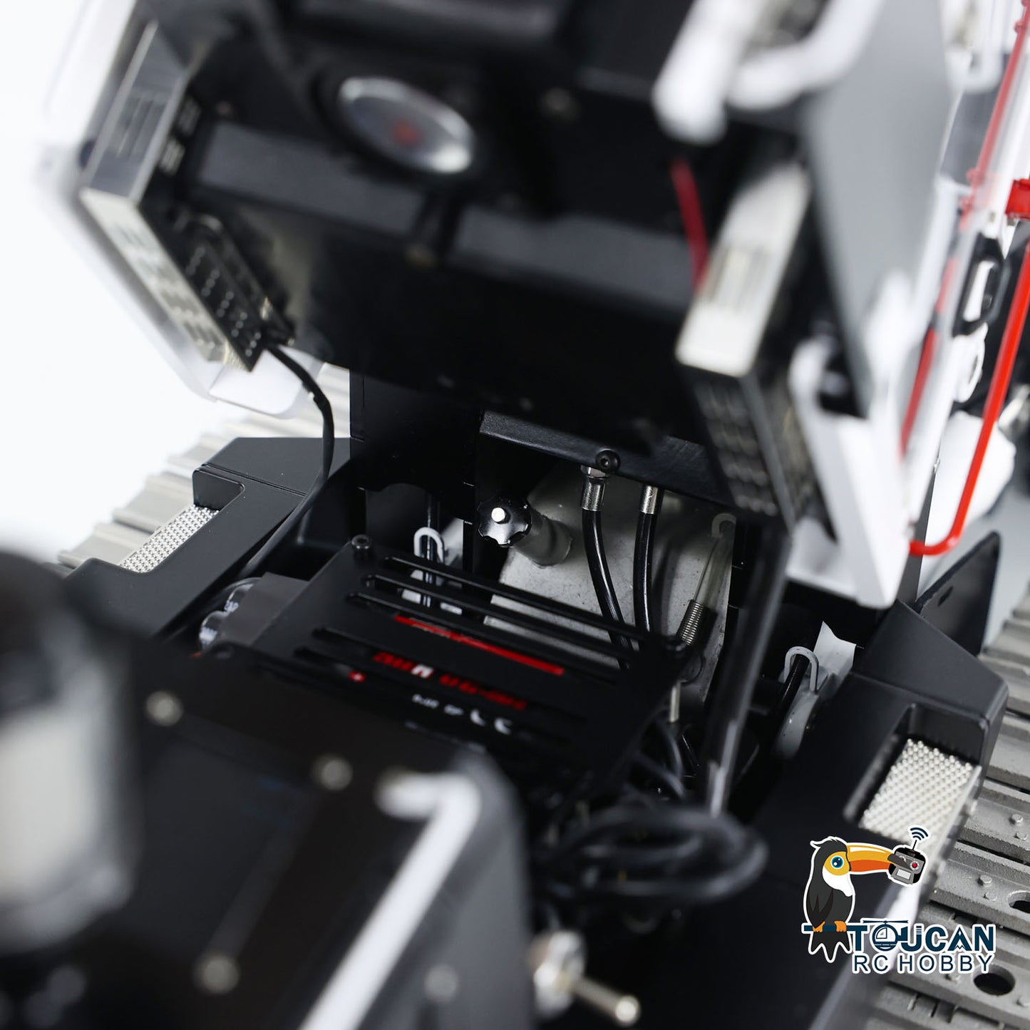LESU 973K 1/14 Metal RC Tracked Loader Dual Hydraulic Cylinders Openable Bucket Rear Plow High-Torque Drive Wheels Light & Sound System