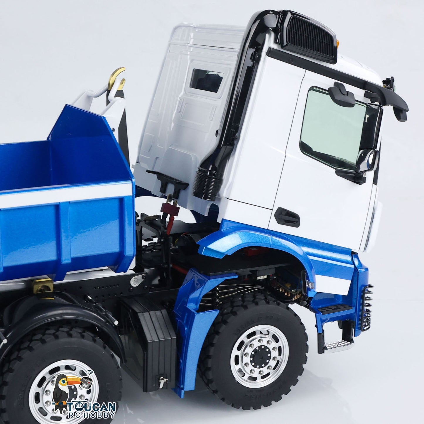 LESU 1/14 8x8 3348 Hydraulic RC Dump Truck RTR Remote Control Roll Off Dumper Simulation Vehicle Model 2-Speed Differential Lock