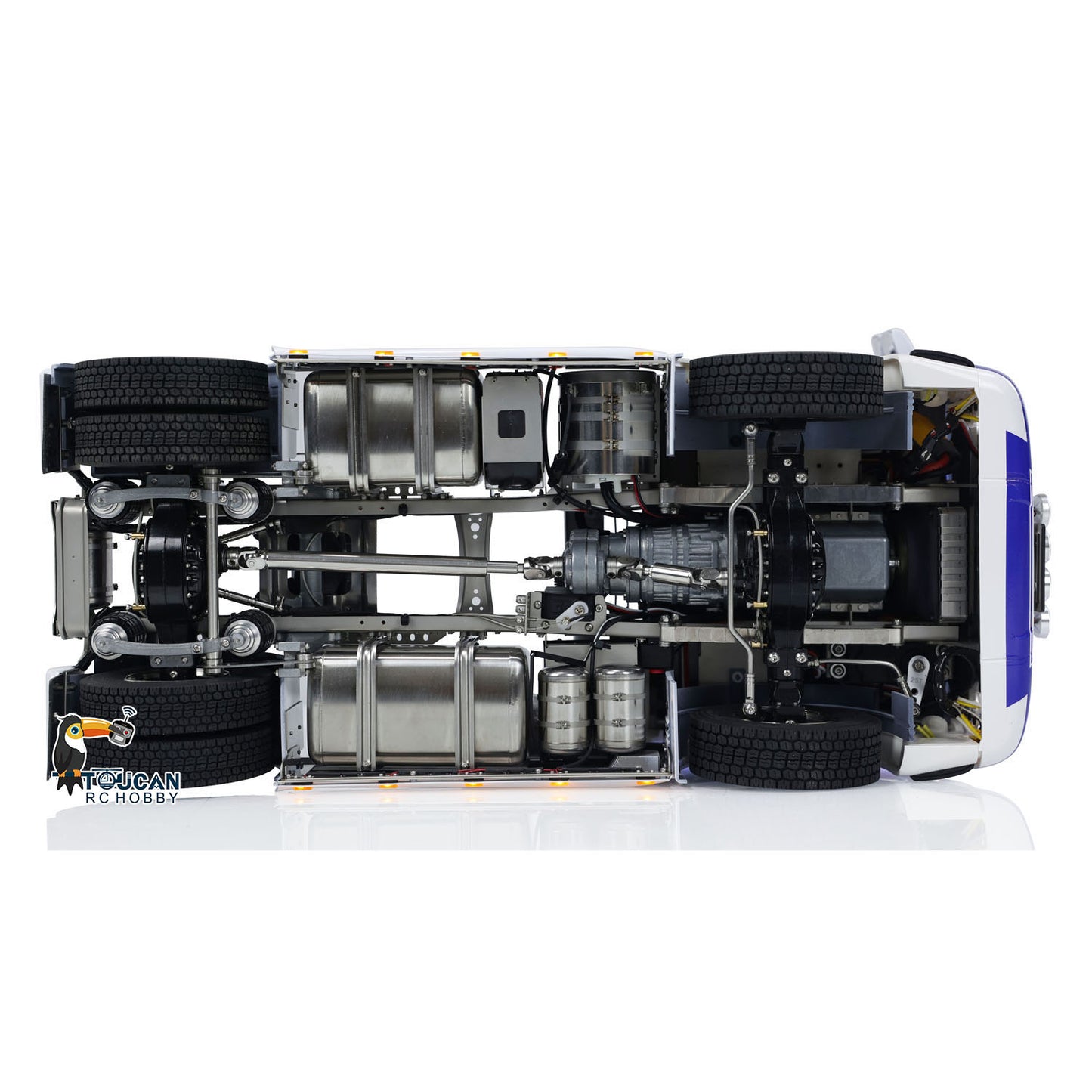 Customized 1/14 RC Tractor Truck 4x4 RTR Transport Vehicle Metal Chassis R730 With Smoke 3-speed Gearbox Lights Sound ST8 Radio