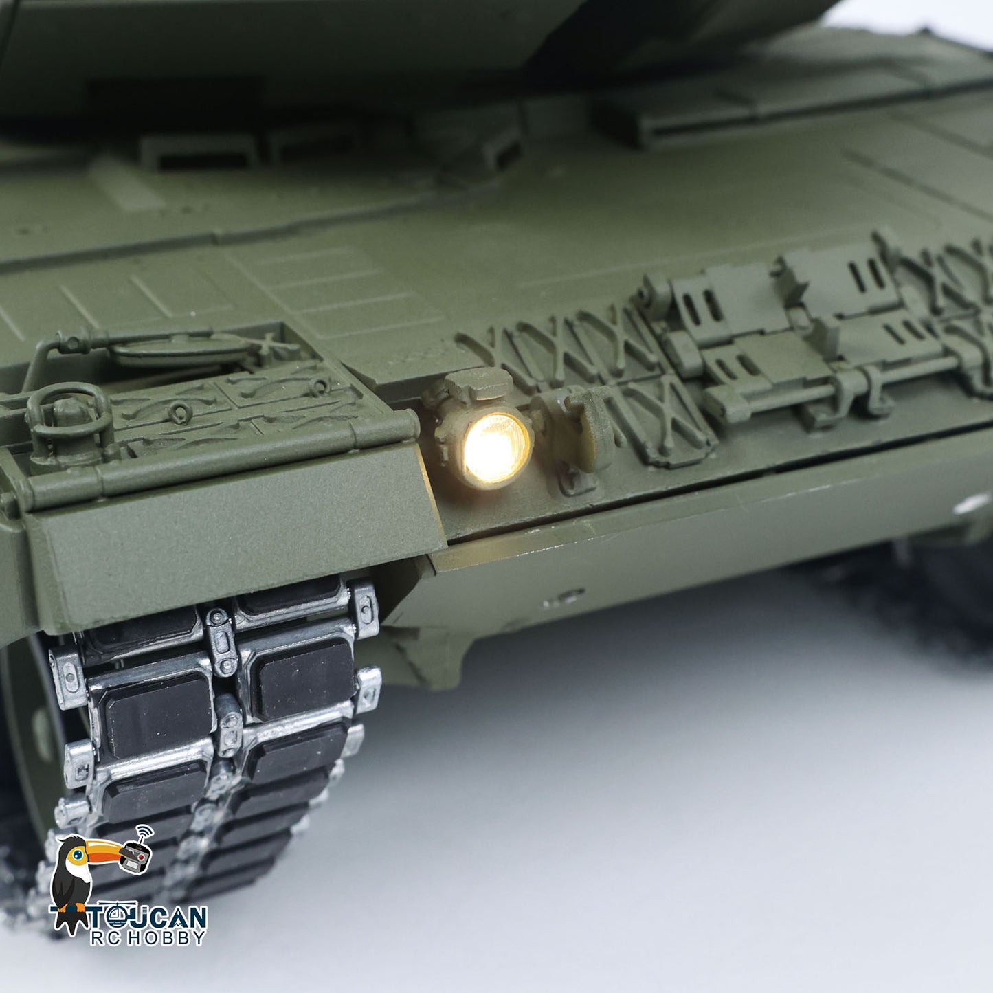 TOUCAN 1/16 Metal RC Tank 3889 German Leopard A6 Turret Electric Periscope 360 Rotation Barrel Recoil Elevation Battery RTR