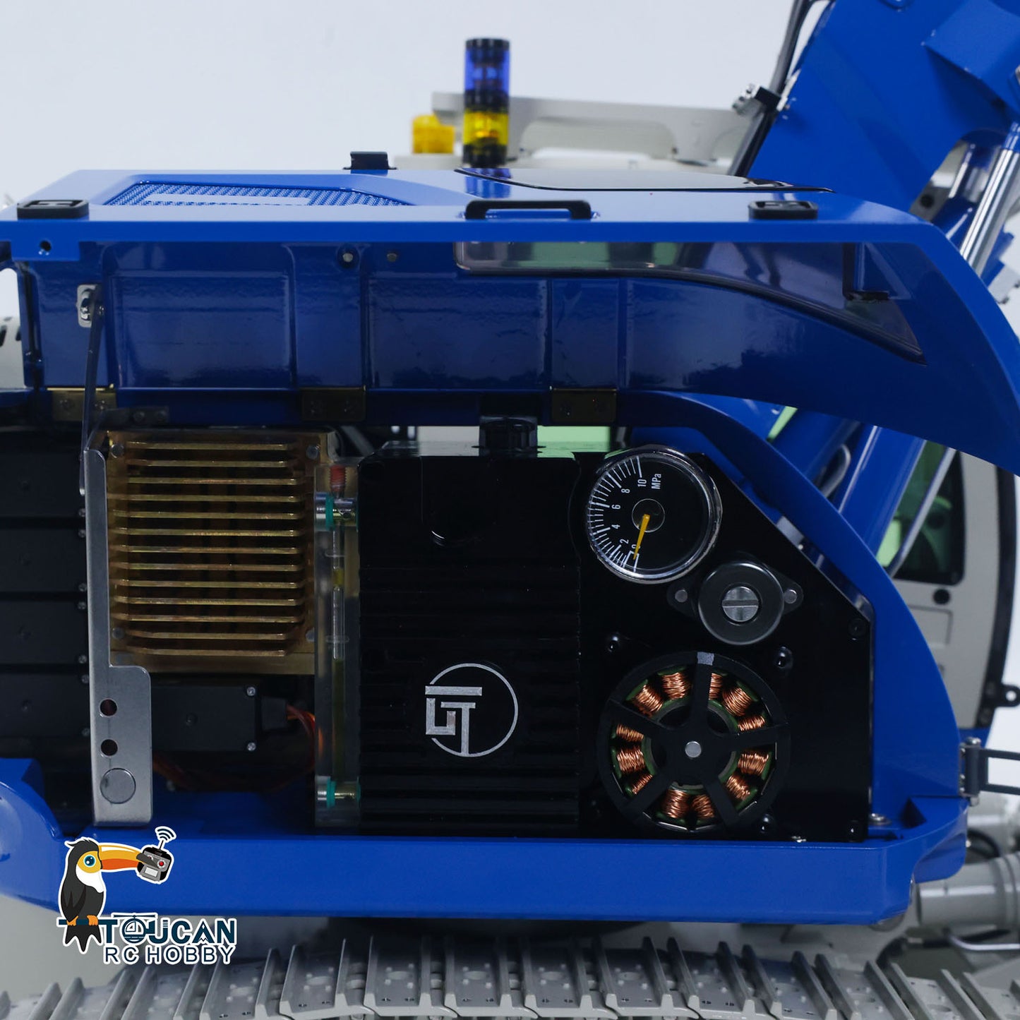 CNC Metal 1/14 RC Hydraulic Excavator CUT Model C914 5CH Valve 3 Arms Remote Control Digger Manual Quick Release Coupler