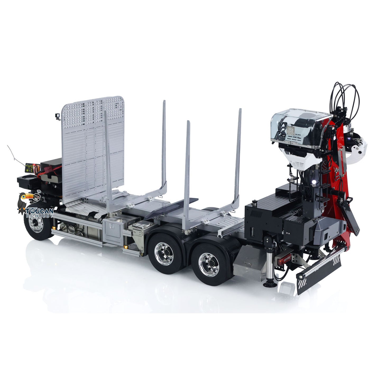 In Stock LESU 1/14 Metal RC Logging Truck Hydraulic Crane Tractor Lorry W/O FH16 Cabin 2-Speed Gearbox Hydraulic System Painted Assembled
