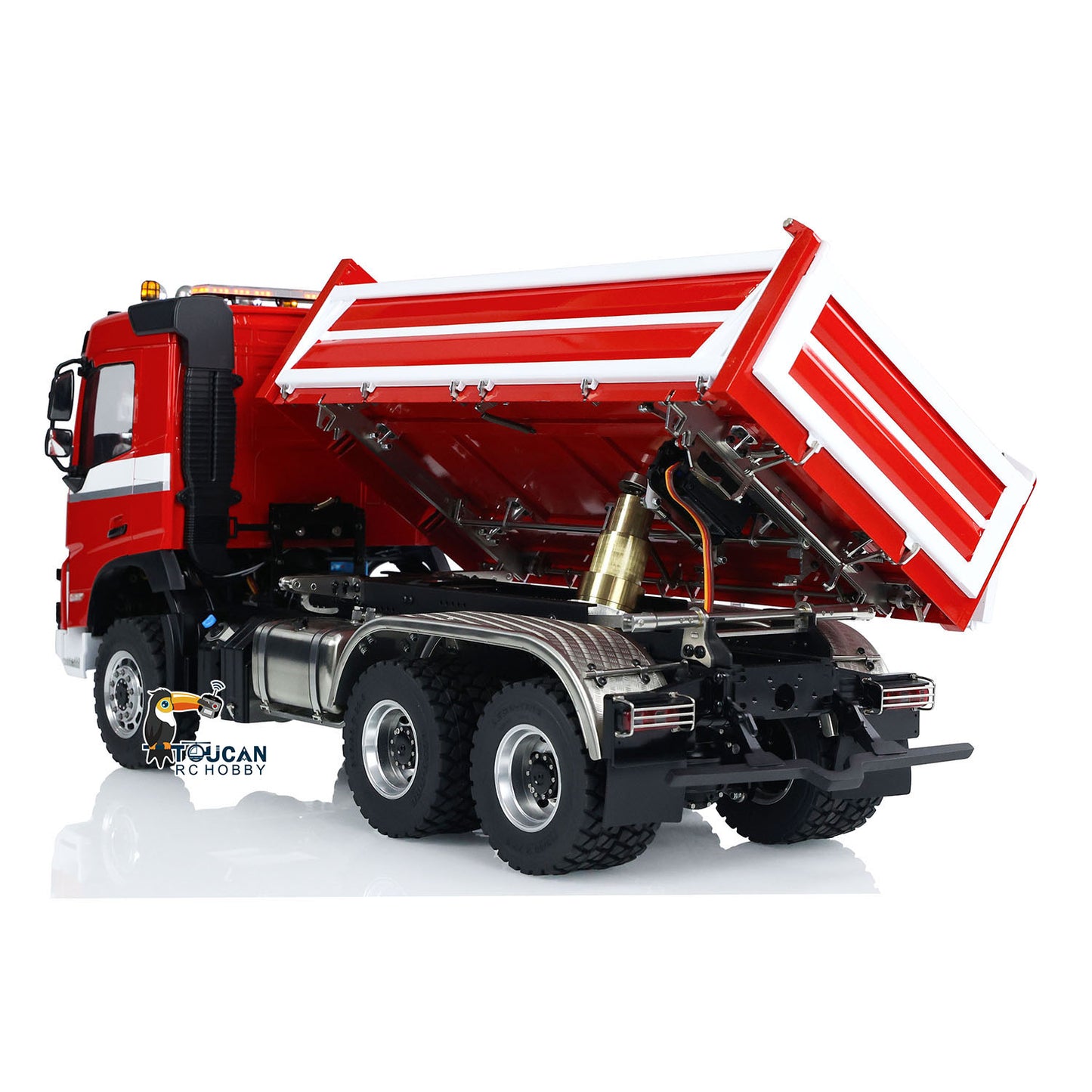 LESU Metal 6x6 1/14 3-way RC Hydraulic Dumper Car Remote Control Dump Truck DIY Vehicle RTR Painted Assembled Upgraded