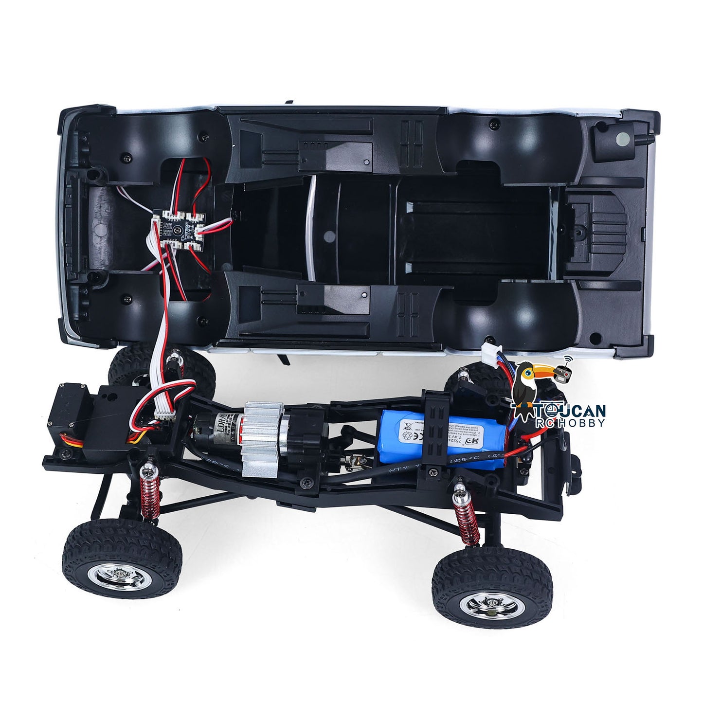 LDRC LD18401PRO 1/18 Remote Control Rock Crawler Car 4X4 RC Off Road Vehicle Model Brushless Motor Metal Drive Shafts Lights