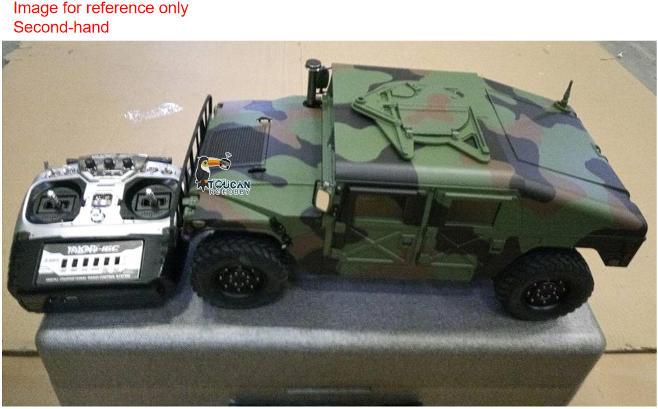 Second Hand Fast Free Shipping 1/10 HG RC Car 4*4 P408 U.S. Military Vehicle Racing ESC Motor 16CH Radio 2Speed