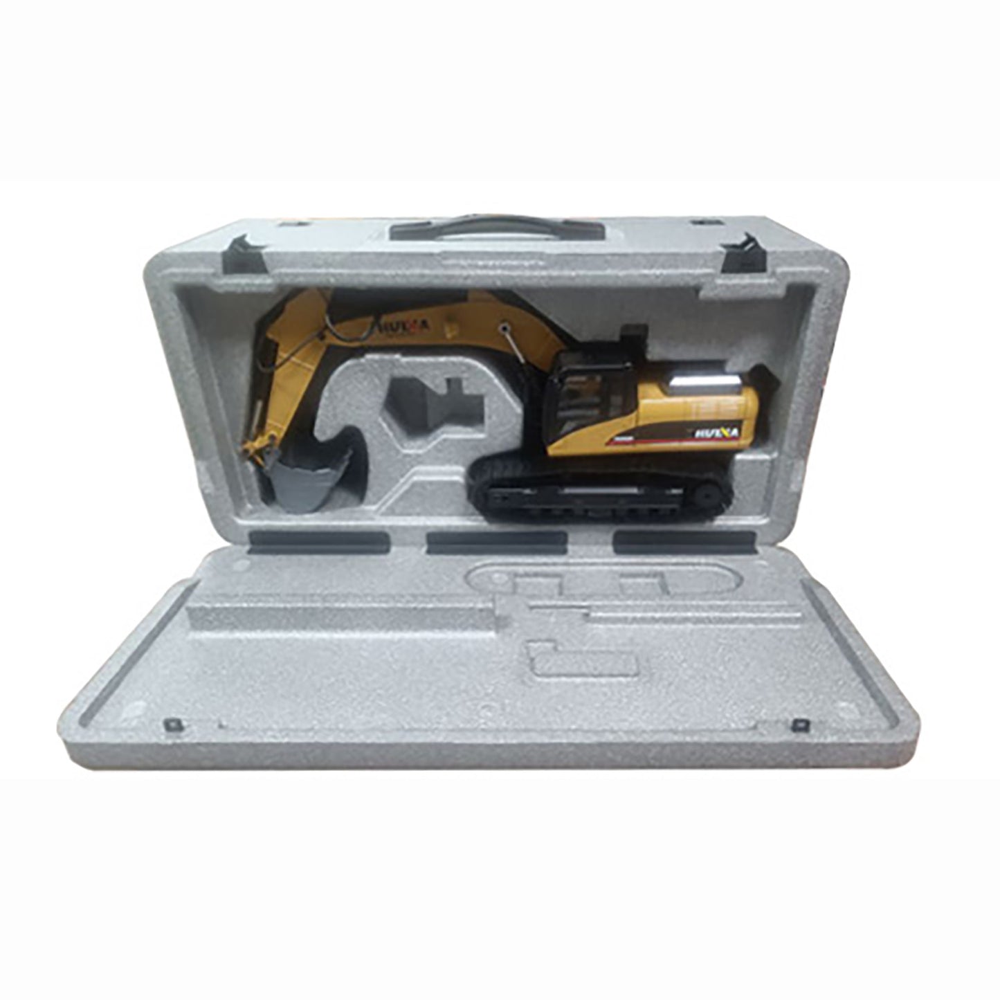 HUINA New Upgrade 580 1/14 Metal Excavator Model Engineering Vehicle Electric Ball Grabber 360 Rotating Shear Claw Sound Lights