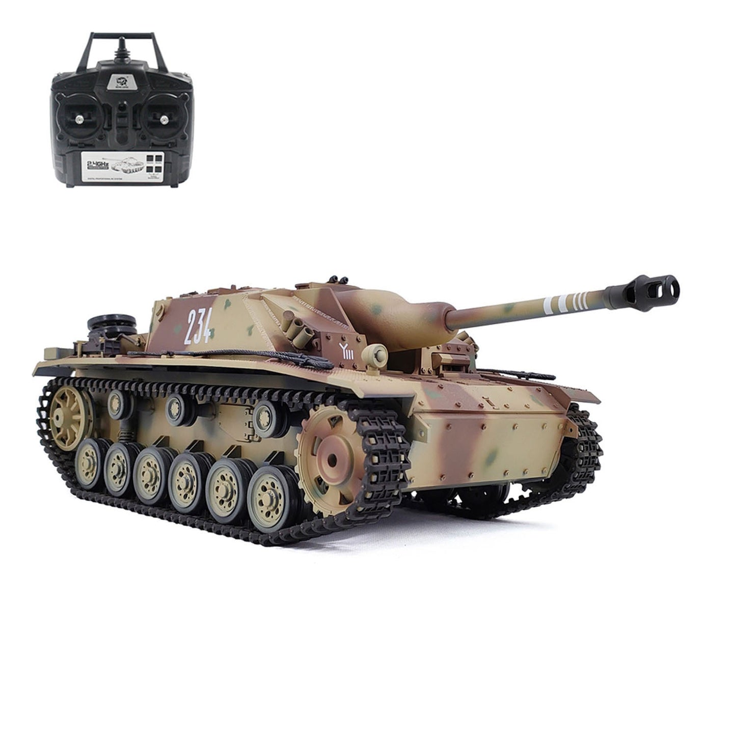 TOUCAN RC HOBBY Plastic Henglong 1/16 7.0 Mainboard German Stug III RTR RC Tank Model 3868 BB IR Steel Gearbox 1800MAH Battery Radio Sound Light