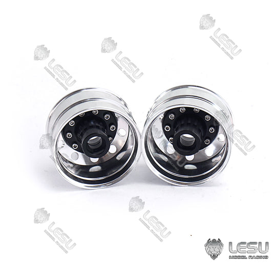 LESU Metal Wide Front Rear 41.5MM Wheel Hub Flange Wide Narrow Tire Parts for Tamiya 1/16 RC Tractor Truck Trailer Dumper