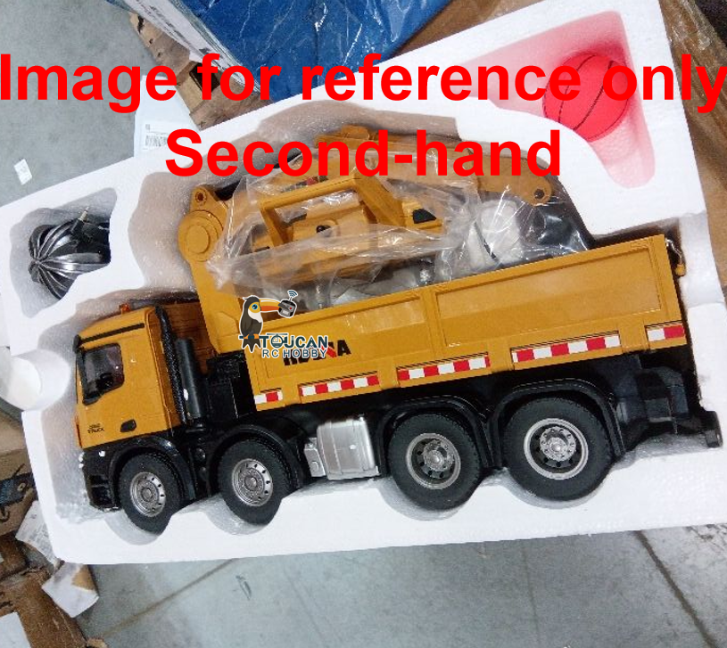 Fast Free Shipping Second Hand US Stock HUINA 1538 1/14 RC Timber Grab Truck Dumper Remote Control Model Toy Vehicles 2.4G Radio Battery