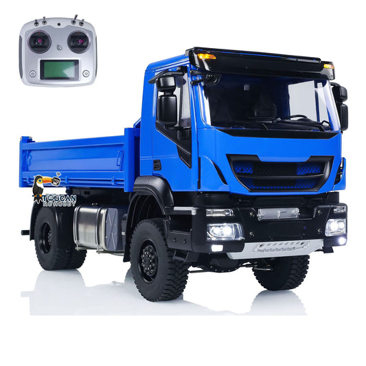 Metal 1/14 4x4 RC Hydraulic Dump Truck Customized Radio Control Tipper Car Simulation Model FlySky I6S Assembled and Painted