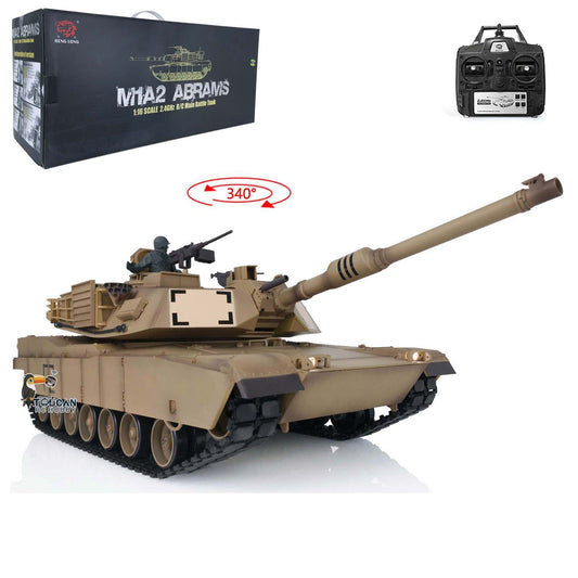 US STOCK Second-Hand Used 2.4Ghz Henglong 1/16 Scale 7.0 Plastic Ver M1A2 Abrams RTR RC Tank 3918 Model Radio Control Panzer DIY