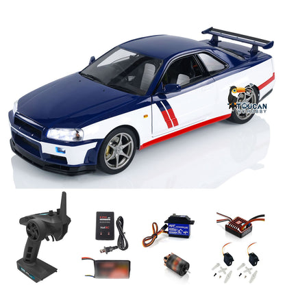 CAPO 4x4 1:8 High-speed RTR R34 RC Drift Car Remote Control Racing Cars DIY Simulation Model Light System Servos
