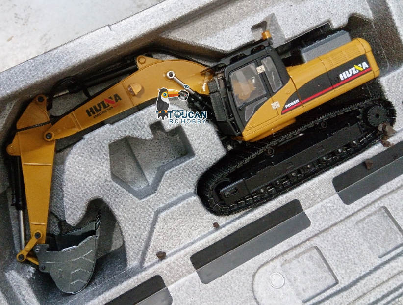 Free Shipping Second Hand US Stock HUINA New Upgrade 580 1/14 Metal Excavator Model Engineering Vehicle Electric Ball Grabber 360 Rotating Shear Claw Sound Lights