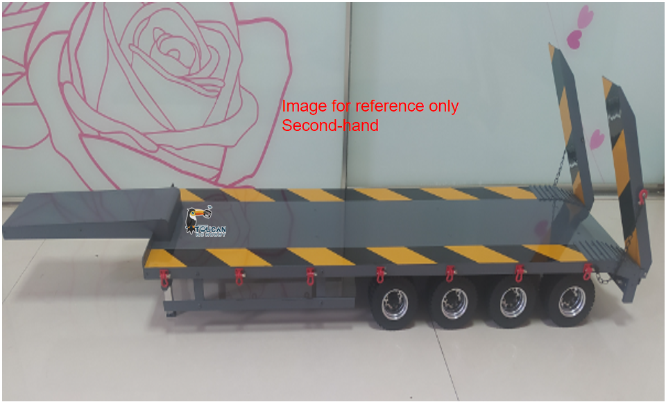 CN Stock Second-hand Metal Semi-trailer 4-axle Trailer for 1/14 Remote Contro Car RC Tractor Truck