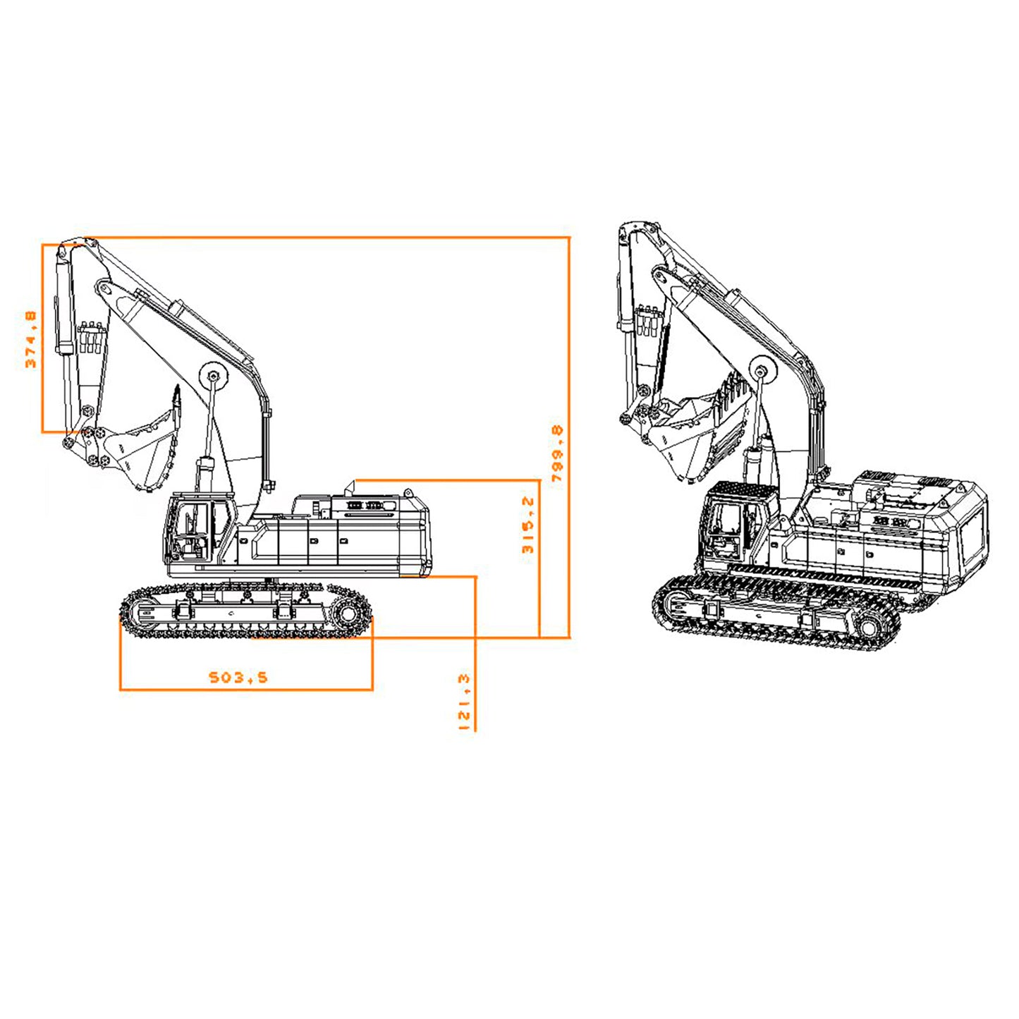 55KG Metal 1/12 RC Hydraulic Excavator 395F Remote Control Digger Dual Pump RTR Heavy Machine Flysky ST8 Radio Battery 6CH Valve