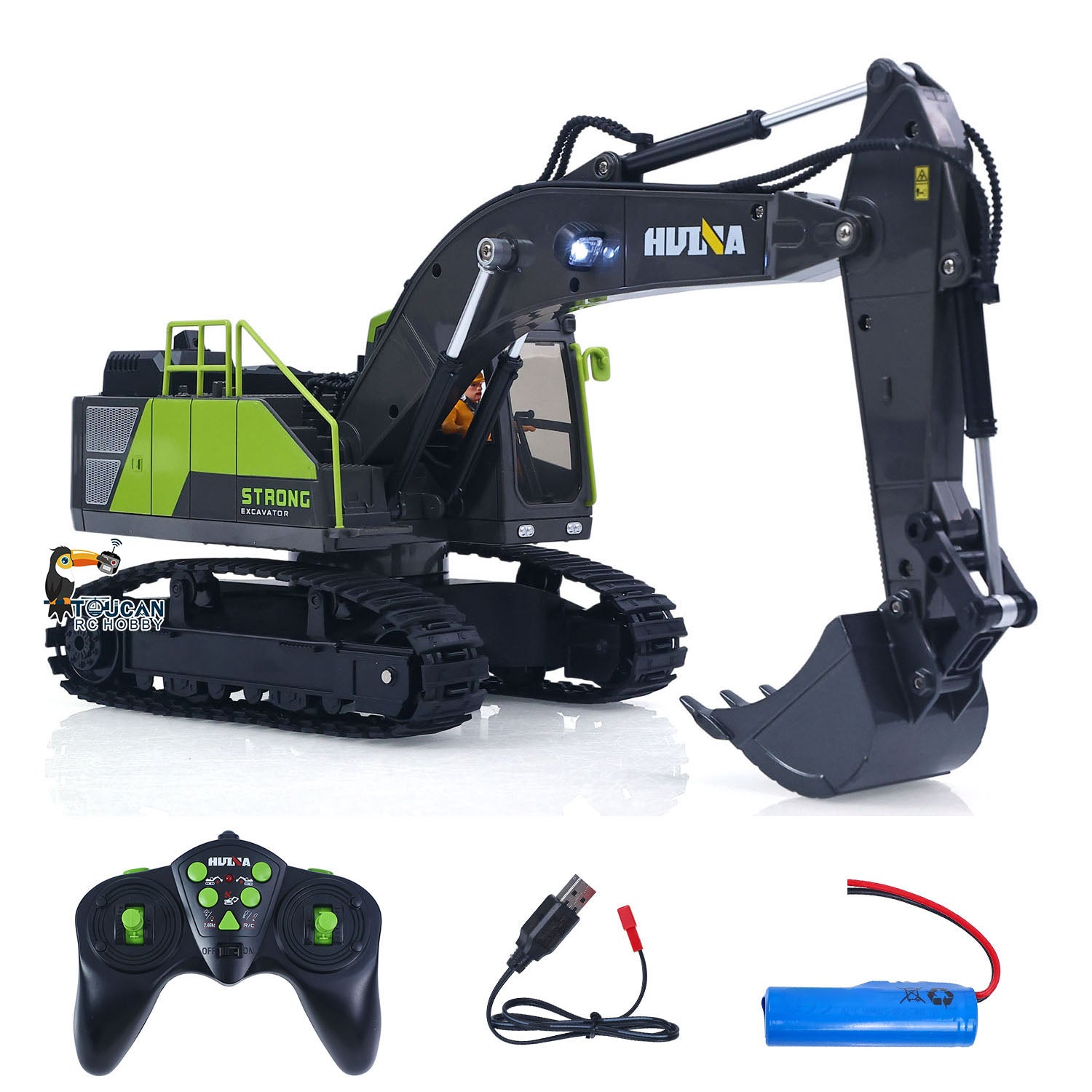 RTR HUINA 1/18 Electric RC Excavator 1661 Remote Control Digger