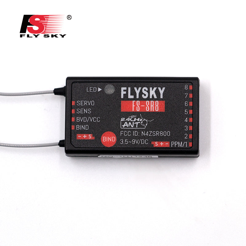 FLYSKY FS-SR8 12CH 2.4G ANT 8CH Receiver for FS-ST8 Radio Transmitter RC Airplane Car Boat DIY Part Accessories
