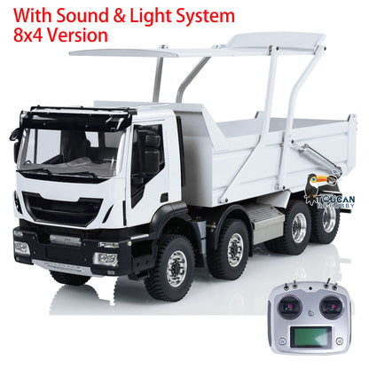 IN STOCK Metal 1/14 8x4 Hydraulic Flip-over Cover RC Tipper Truck Remote Control Dump Car LED Lights Sound System Assembled Painted