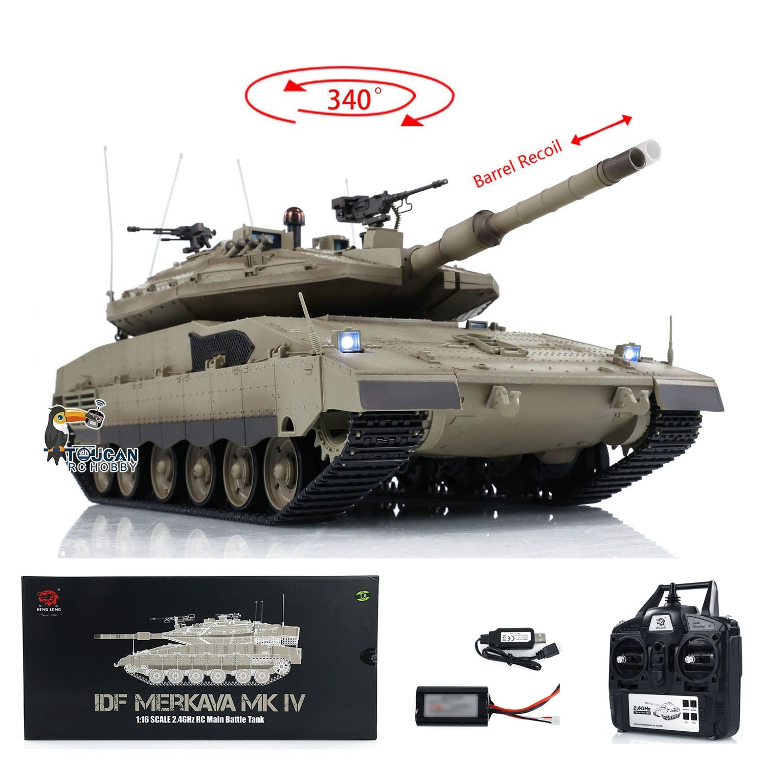 Henglong RC Tank TK7.0 IDF Merkava MK IV RC Main Battle Tank