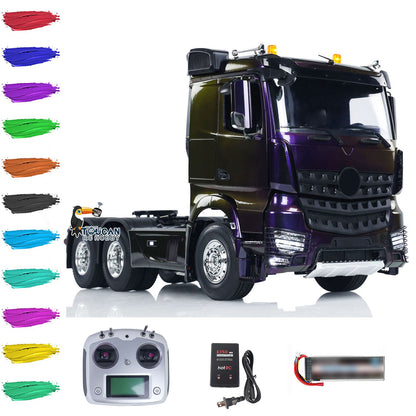 1/14 6x4 RC Tractor Truck Remote Control Car Painted Assembled Model Light Sound Roof Rotating Lights PNP RTR Optional Versions