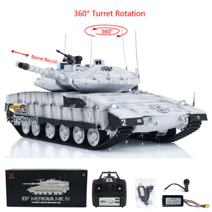 Heng Long 1/16 Military RC Tank Radio Controlled Panzer IDF Merkava MK IV 3958 Turret 360 Rotary Hobby Model DIY