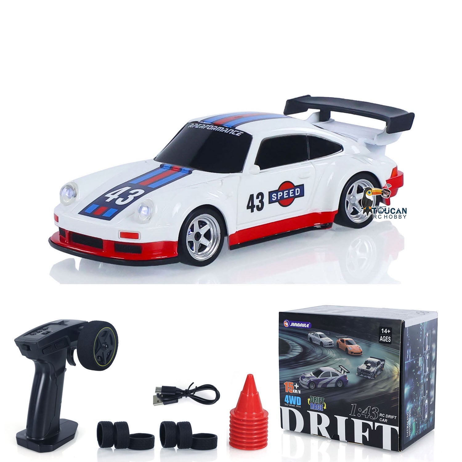 TOUCAN RC HOBBY JiaBaiLe 1/43 High Speed 2.4G Radio Controlled Racing