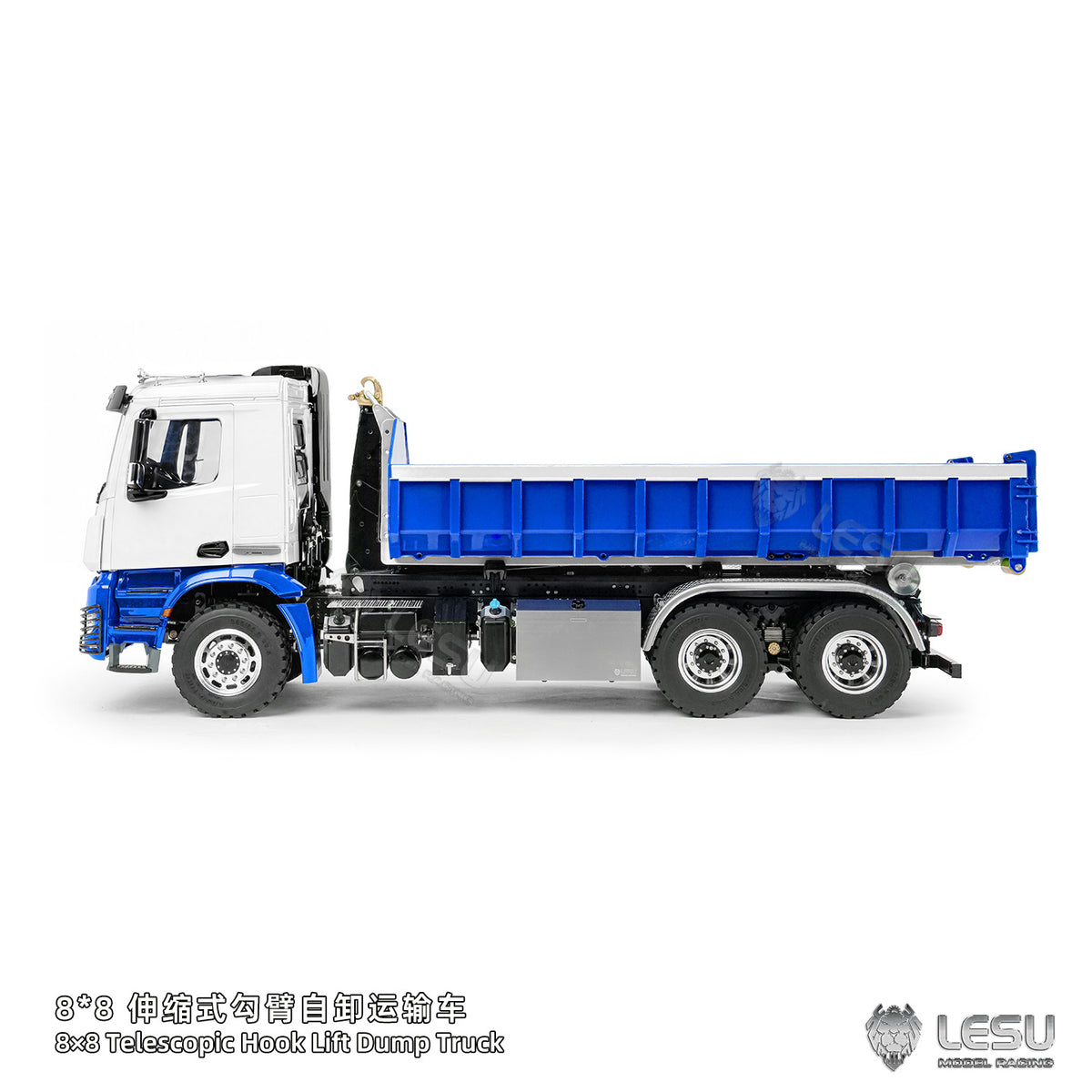TOUCAN RC HOBBY LESU Z0092 1/14 6x6 RC Hydraulic Roll Off Dump Truck with Telescopic Hook Lift Metal Chassis 3 Speed Gearbox Light Sound System