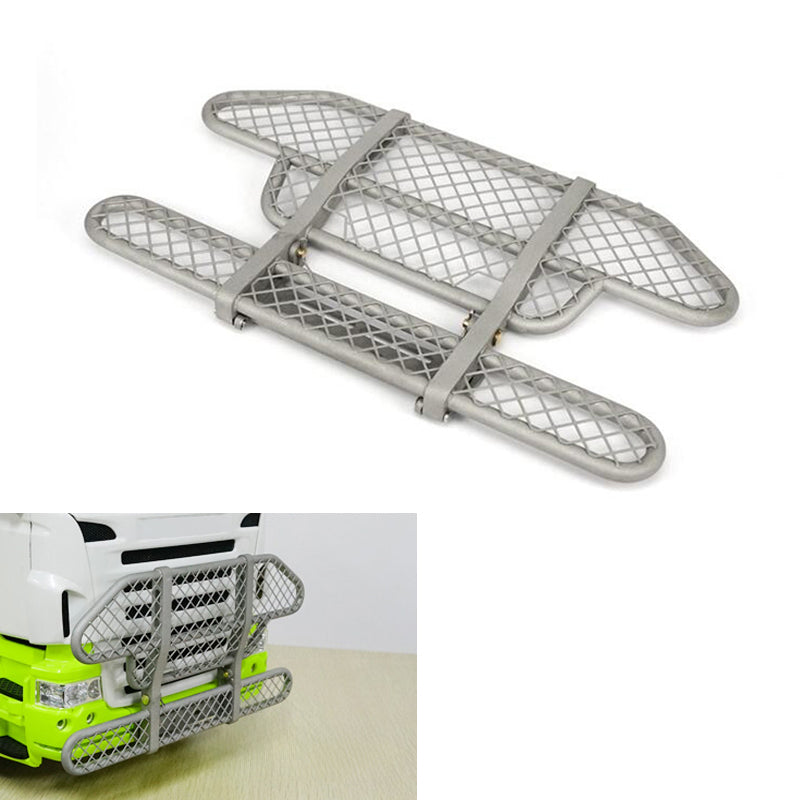 LESU Metal Front Bumper Grille Guard for 1/14 Tamiiya R620 R470 RC Tractor Truck DIY Model Remote Control Cars