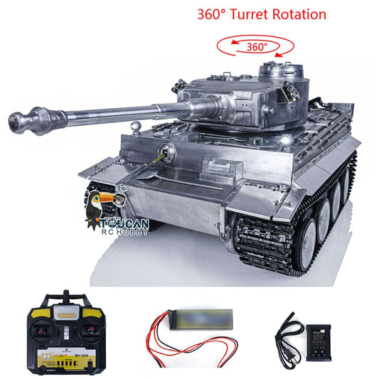 Mato 1/16 100% Metal German Tiger I Infrared Version RTR Radio Control Tank 1220 RTR Receiver Driving Idler Wheel 360Degrees Battery