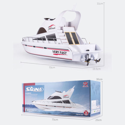 Heng Long 2.4G RC Racing Boat Remote Control High-Speed Yacht 20KM/H Ship 70x19.9x19.5cm RTR Simulation Model ESC Servo Motor