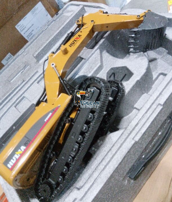 Free Shipping Second Hand US Stock HUINA New Upgrade 580 1/14 Metal Excavator Model Engineering Vehicle Electric Ball Grabber 360 Rotating Shear Claw Sound Lights