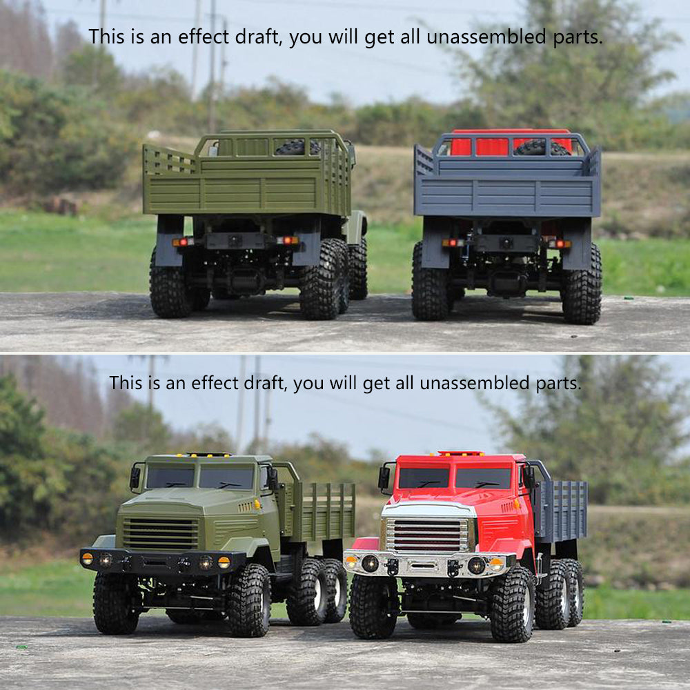 CROSS 1/12 KC6L RC Truck Model Radio Controlled Off Road Military Car 6*6 KIT Motor Metal Hubs Sound Trumpet Toys