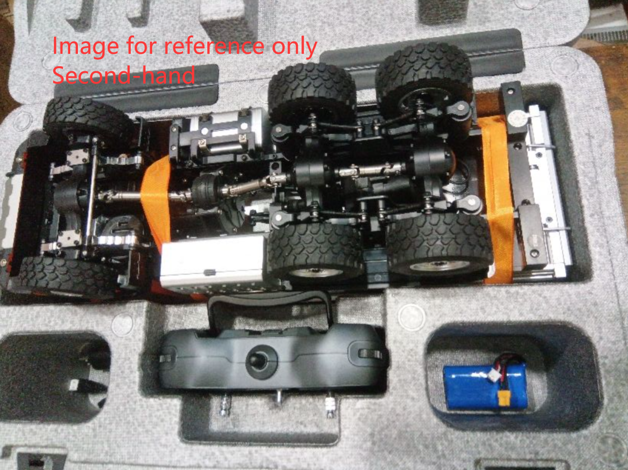 Second Hand US Stock 1/14 HUINA 1598 2.4G Remote Control Dumper 6*6 Engineering Transport Vehicle Lifting Rod Tipper Car Light Sound Battery Toys